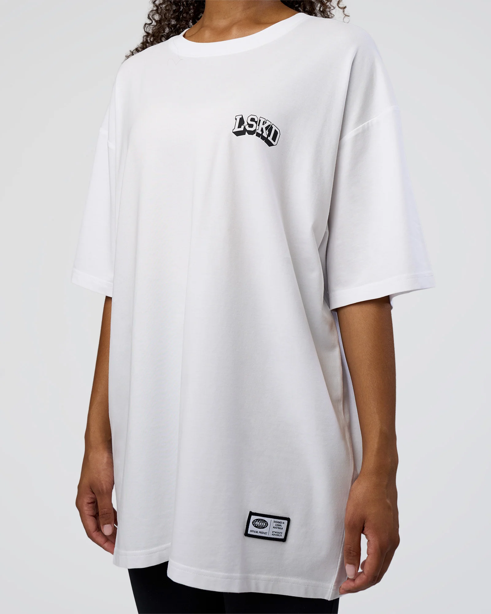 Grid FLXCotton Oversized Tee - White-Black