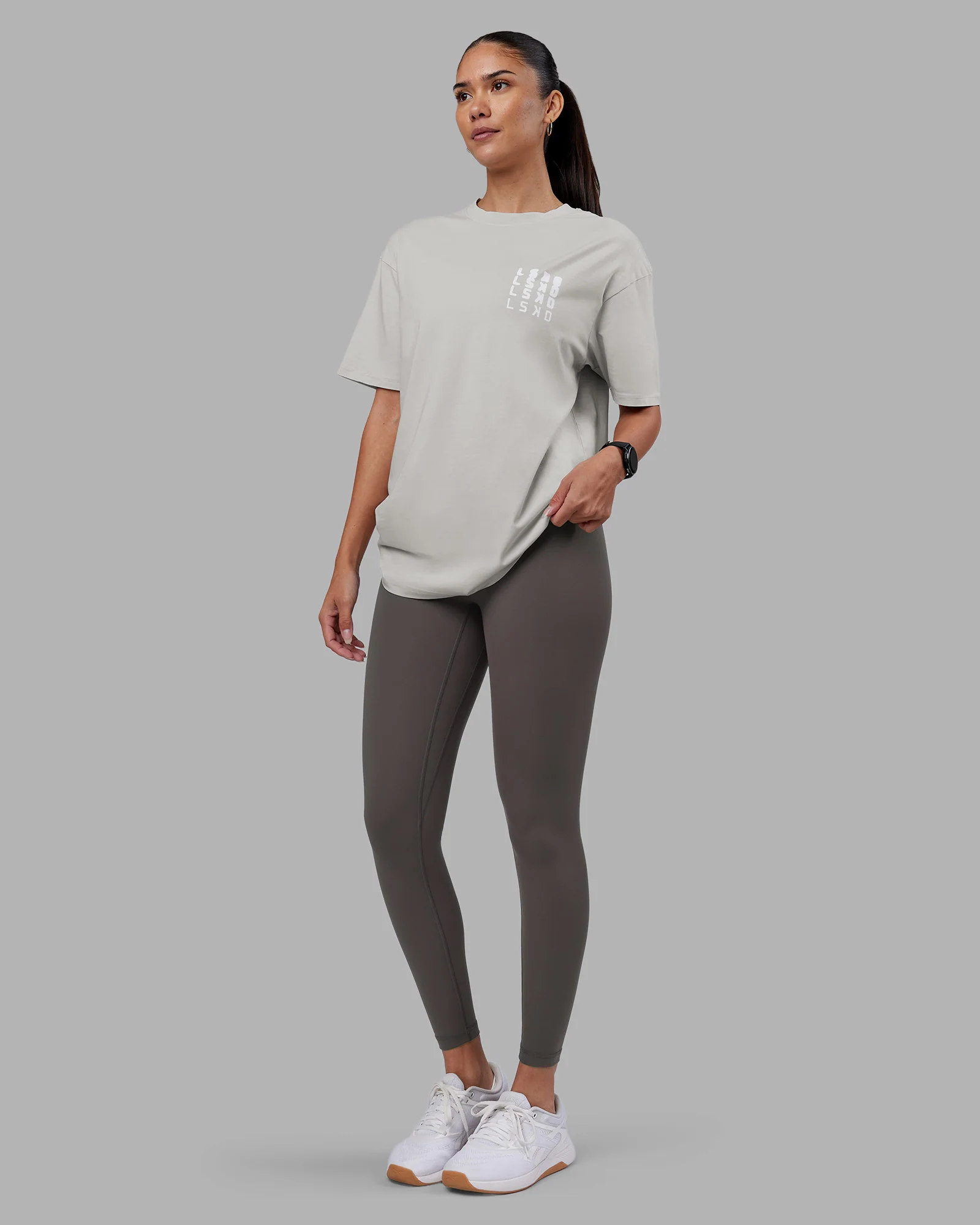 Inferno Journey FLXCotton Oversized Tee - Digital Mist Washed-White