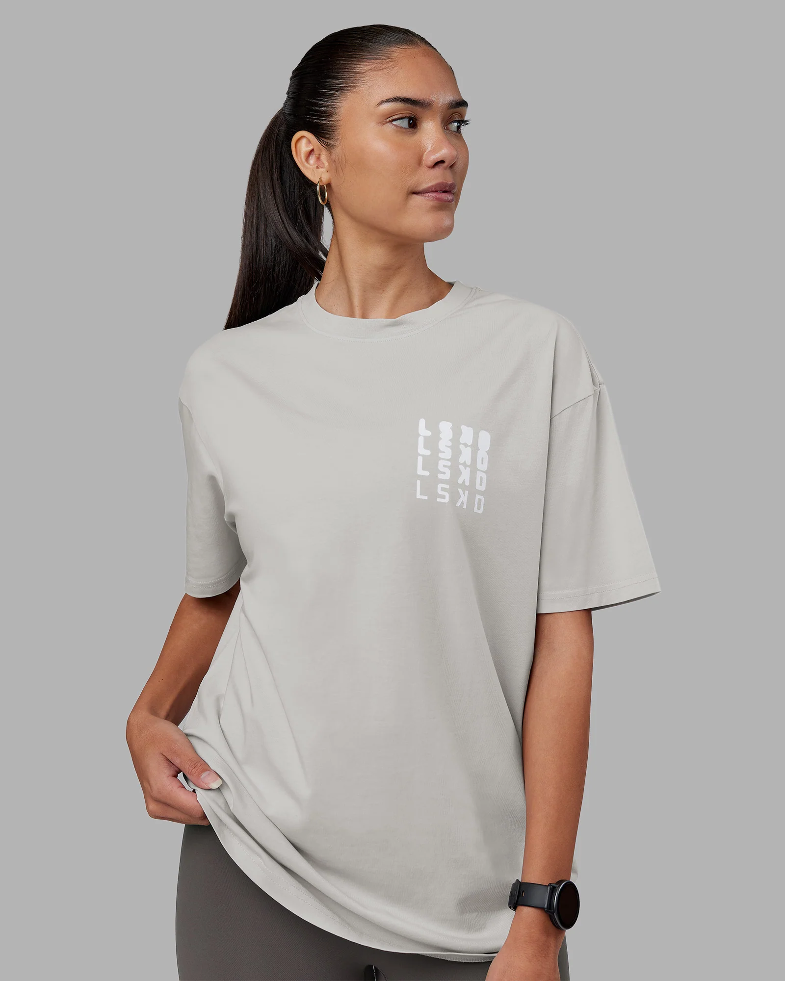 Inferno Journey FLXCotton Oversized Tee - Digital Mist Washed-White