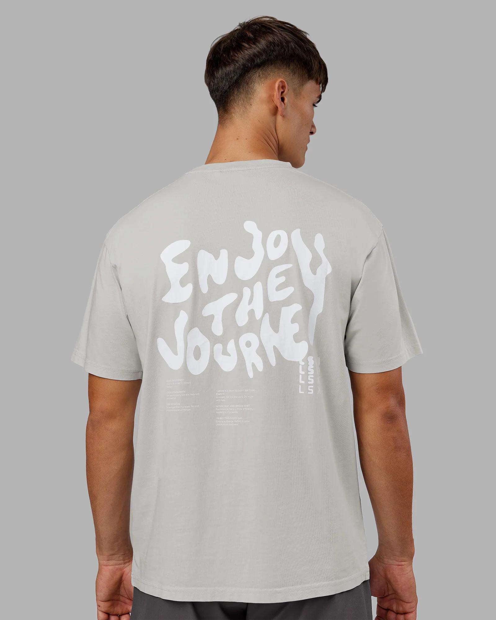 Inferno Journey FLXCotton Oversized Tee - Digital Mist Washed-White