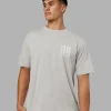 Inferno Journey FLXCotton Oversized Tee - Digital Mist Washed-White