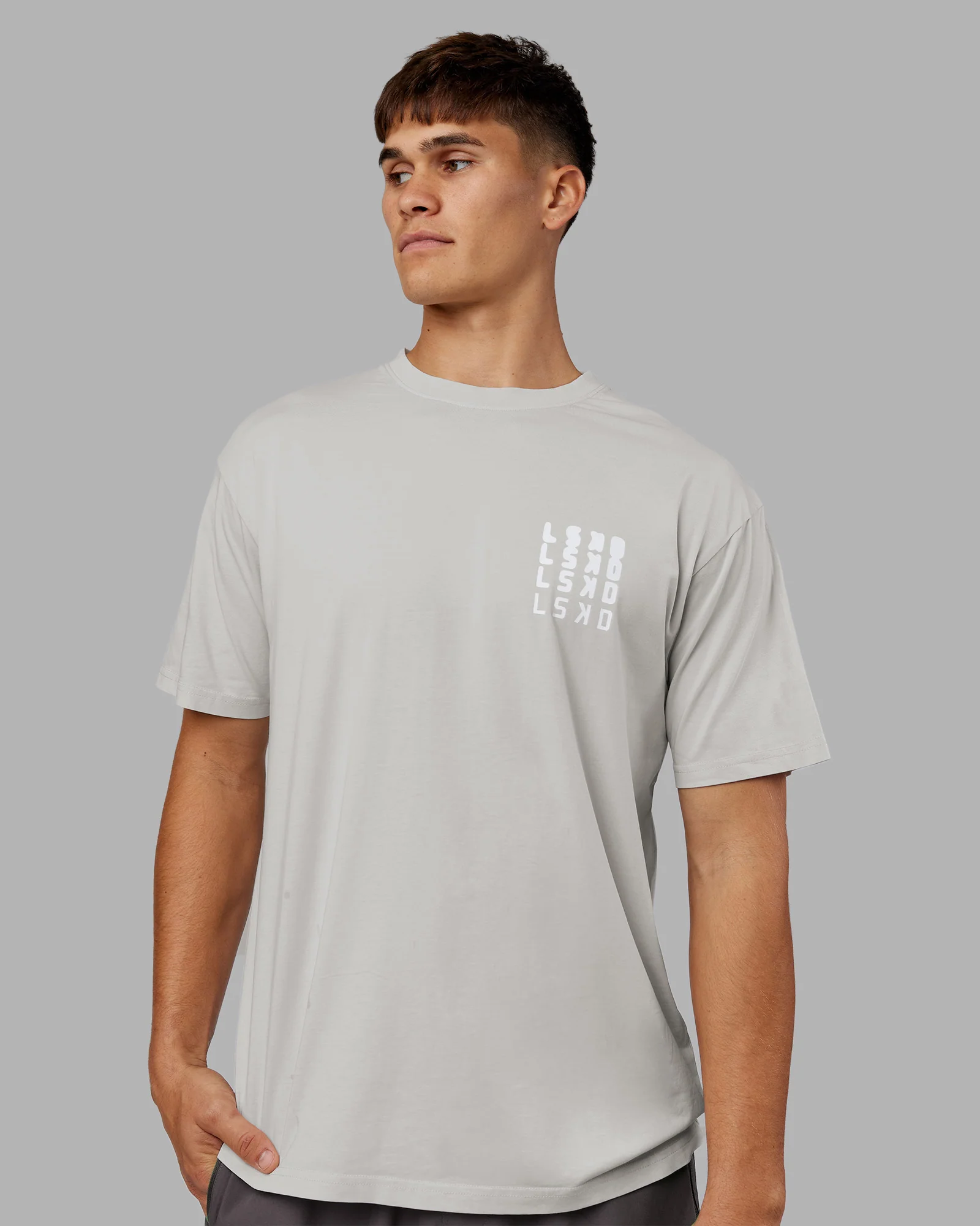 Inferno Journey FLXCotton Oversized Tee - Digital Mist Washed-White