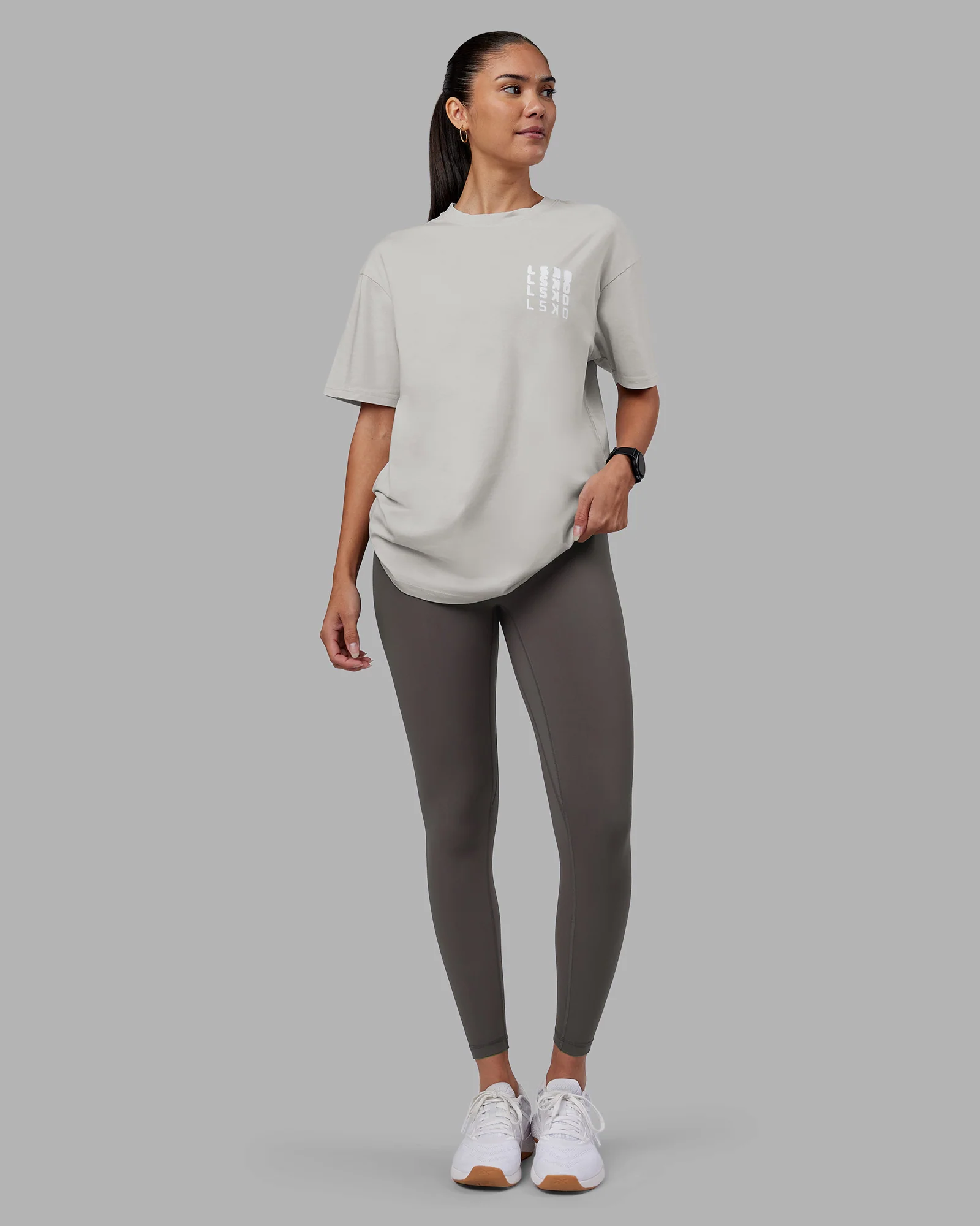 Inferno Journey FLXCotton Oversized Tee - Digital Mist Washed-White