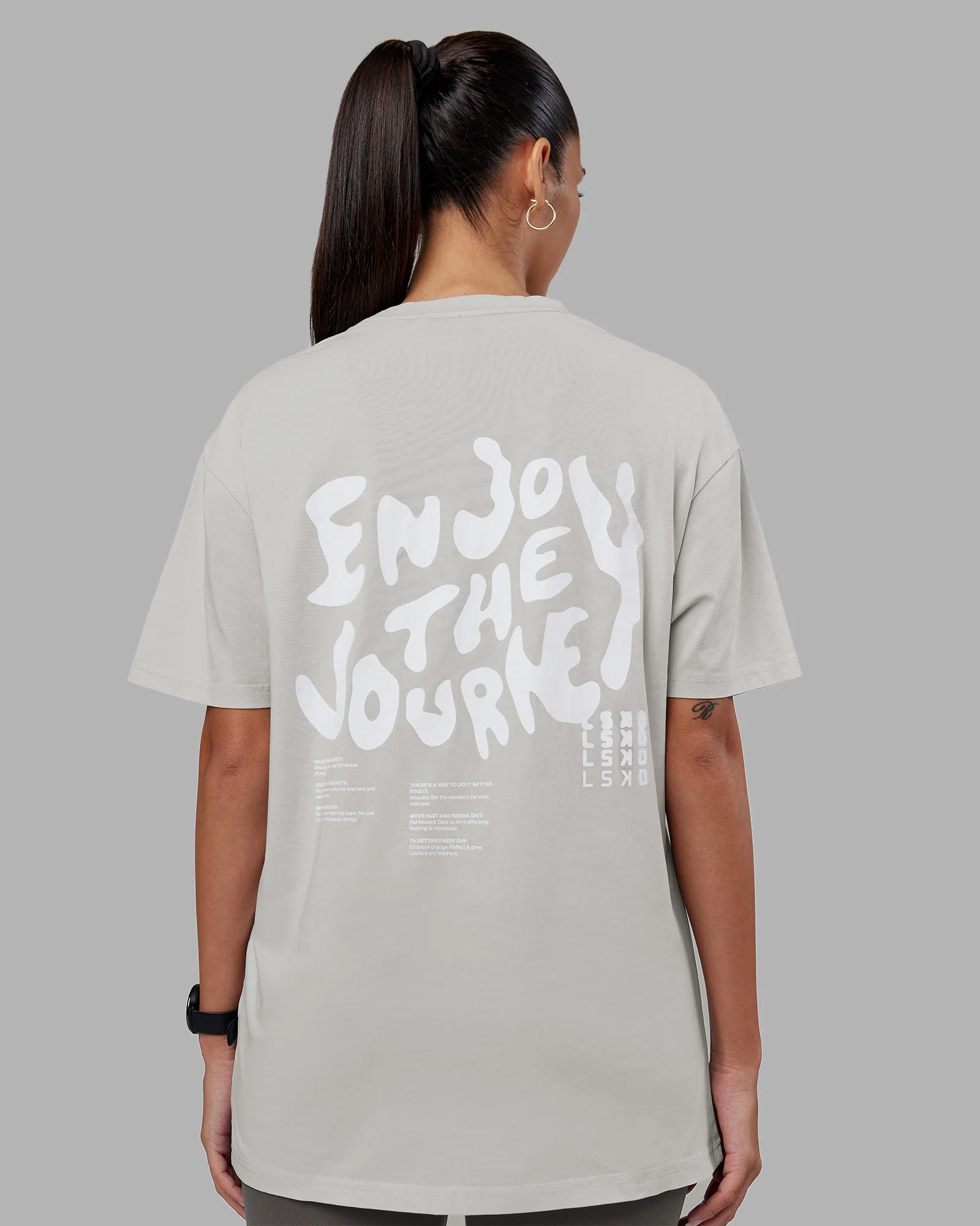 Inferno Journey FLXCotton Oversized Tee - Digital Mist Washed-White