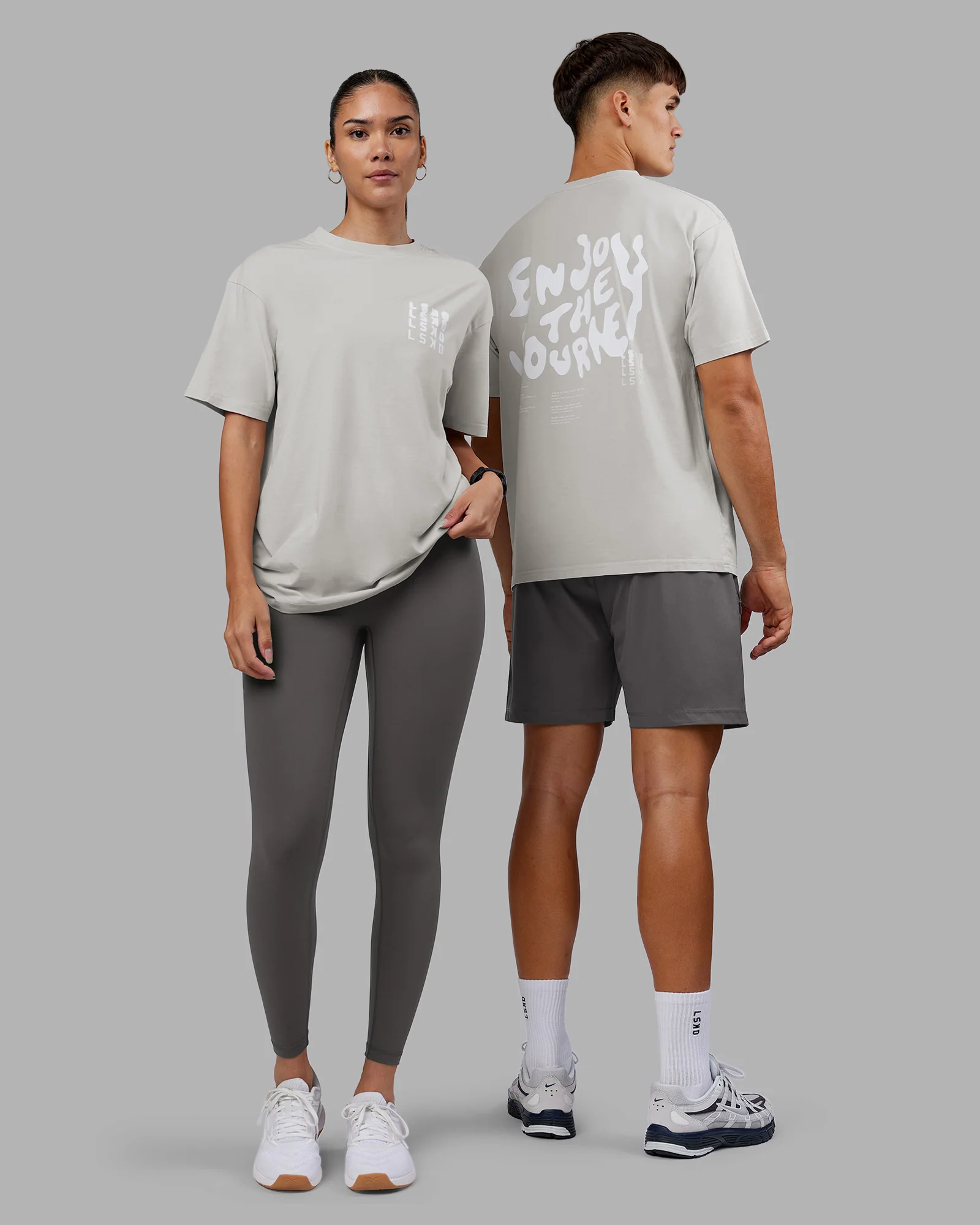 Inferno Journey FLXCotton Oversized Tee - Digital Mist Washed-White