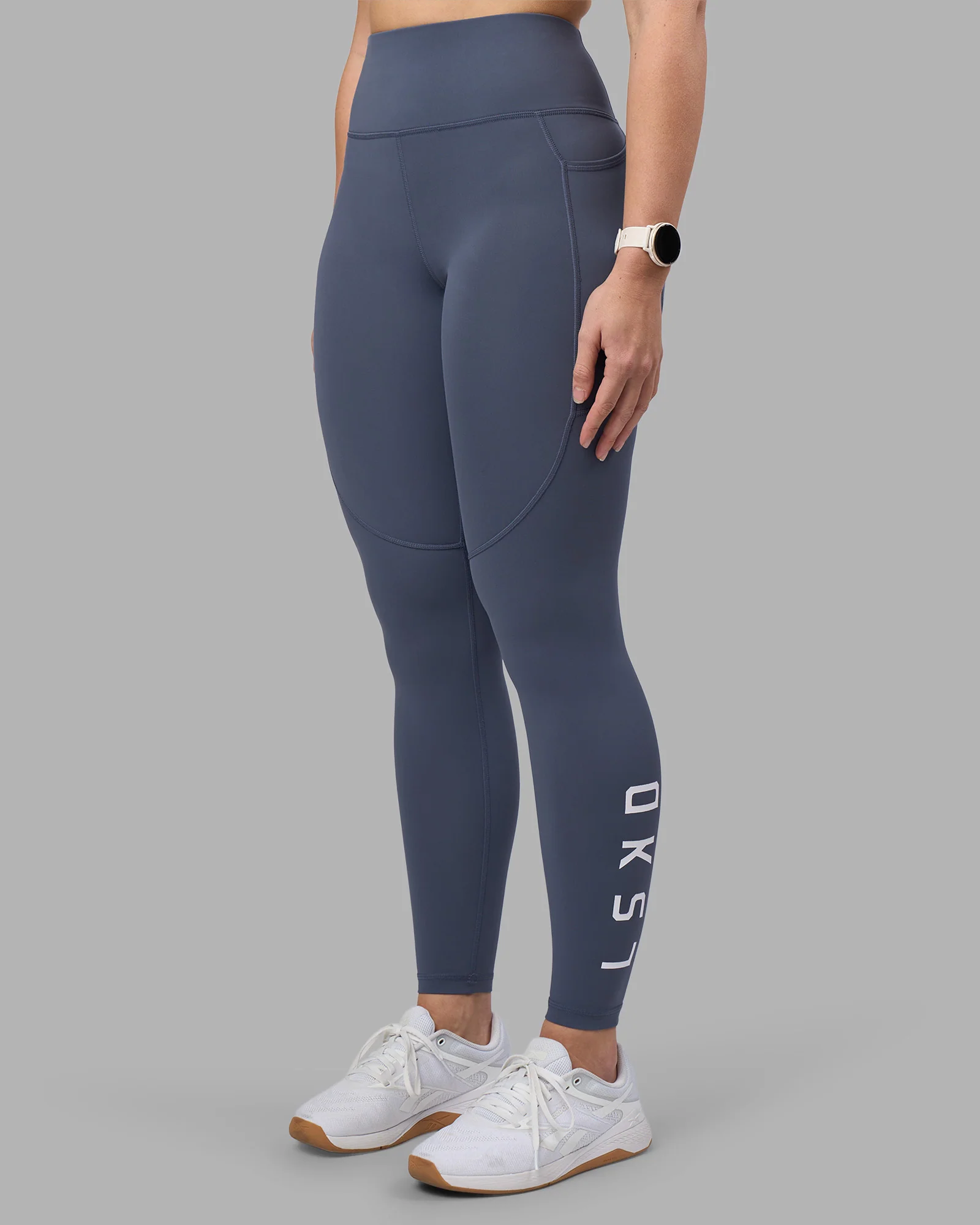 Rep Ultra High-Rise Full Length Legging Pockets - Night Shadow-White
