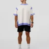 Urban Blur Heavyweight Unisex Oversized Tee - Off White-Power Cobalt