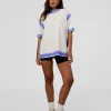 Urban Blur Heavyweight Unisex Oversized Tee - Off White-Power Cobalt