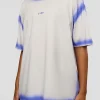 Urban Blur Heavyweight Unisex Oversized Tee - Off White-Power Cobalt