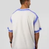 Urban Blur Heavyweight Unisex Oversized Tee - Off White-Power Cobalt
