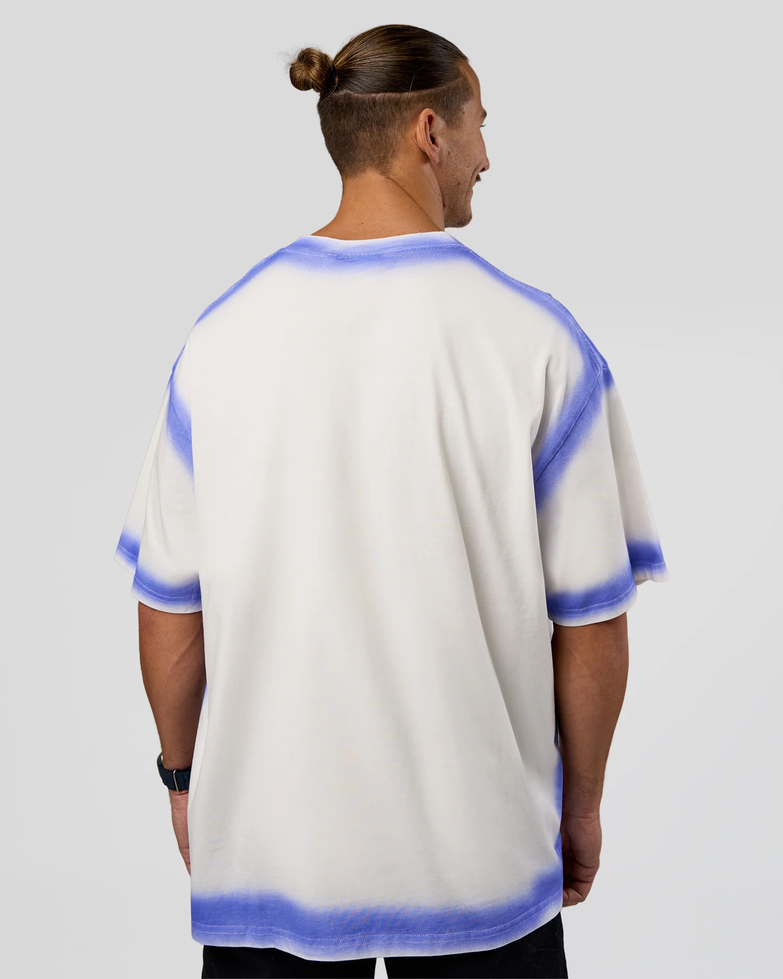 Urban Blur Heavyweight Unisex Oversized Tee - Off White-Power Cobalt