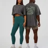 Inferno Journey FLXCotton Oversized Tee - Dark Storm Washed-Iceberg Green