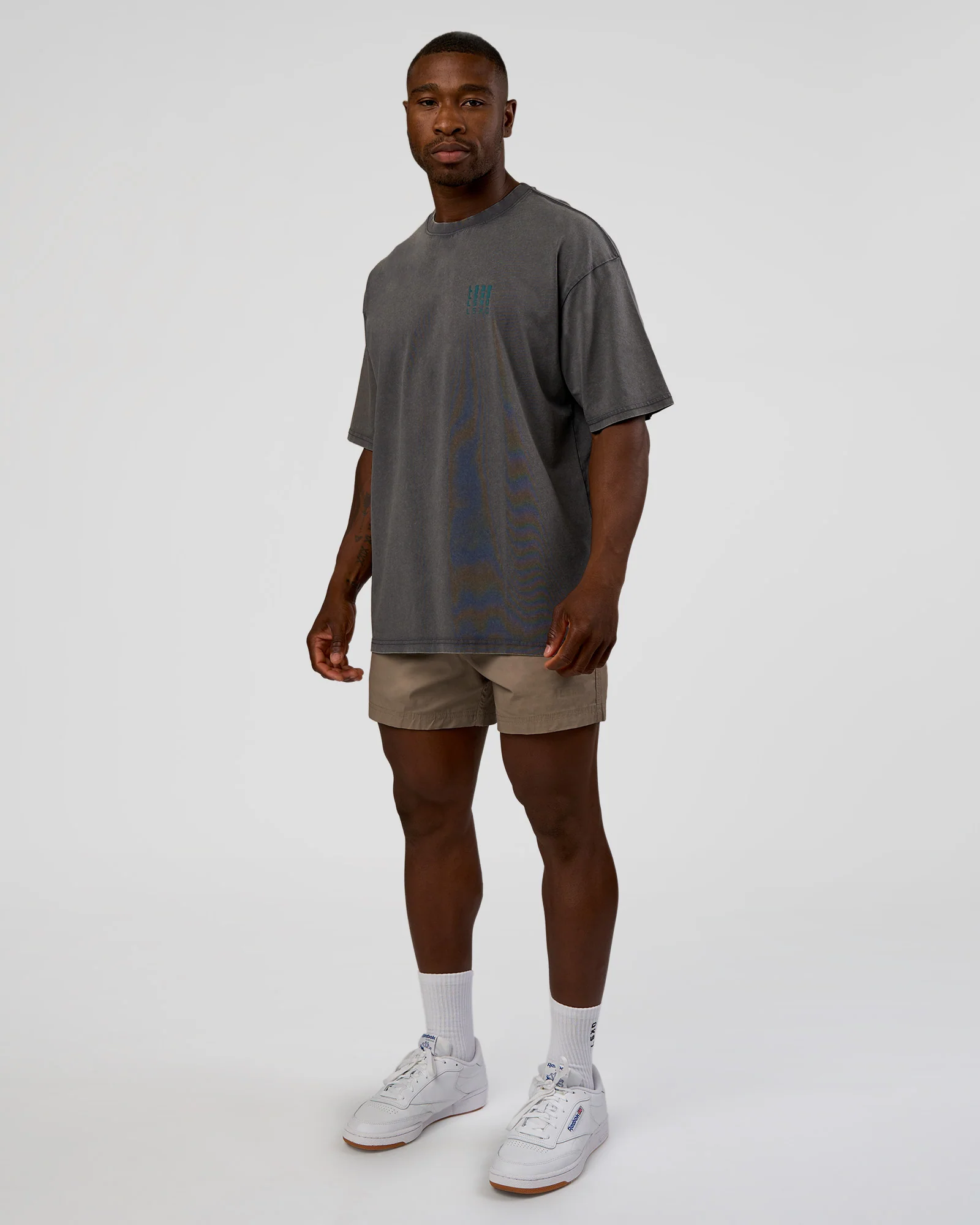 Inferno Journey FLXCotton Oversized Tee - Dark Storm Washed-Iceberg Green
