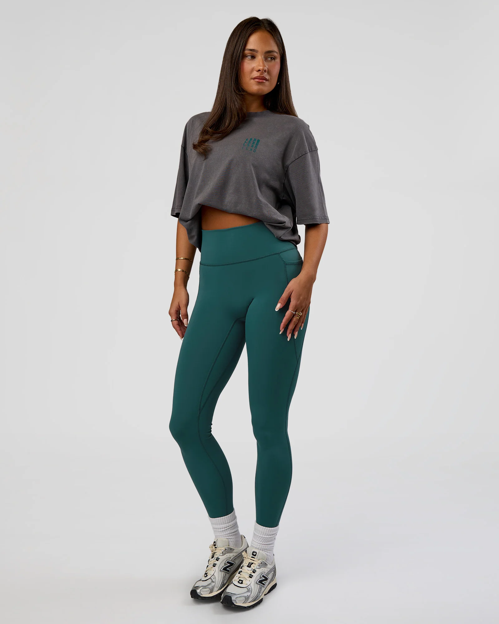 Inferno Journey FLXCotton Oversized Tee - Dark Storm Washed-Iceberg Green