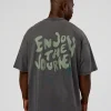 Inferno Journey FLXCotton Oversized Tee - Dark Storm Washed-Iceberg Green