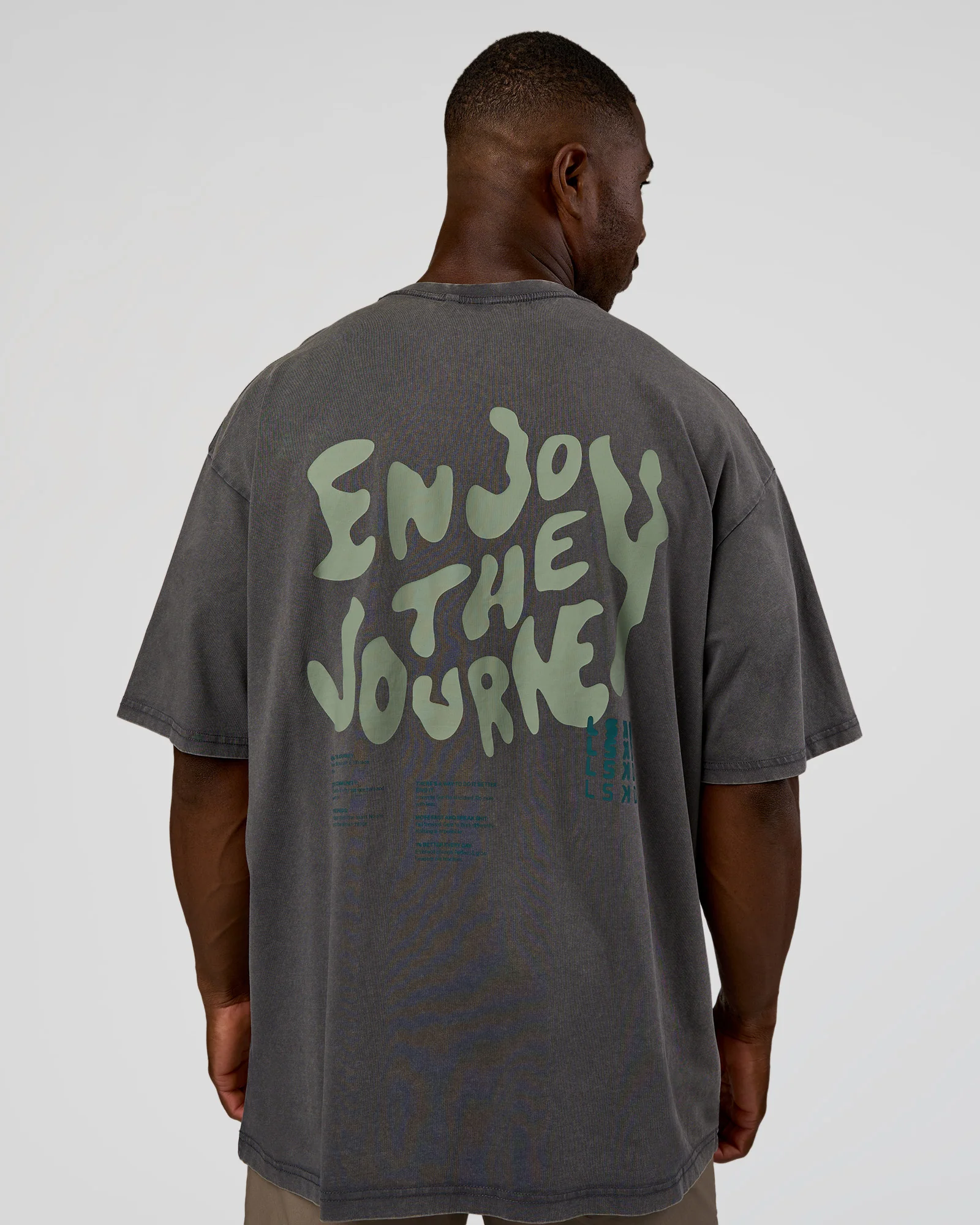 Inferno Journey FLXCotton Oversized Tee - Dark Storm Washed-Iceberg Green