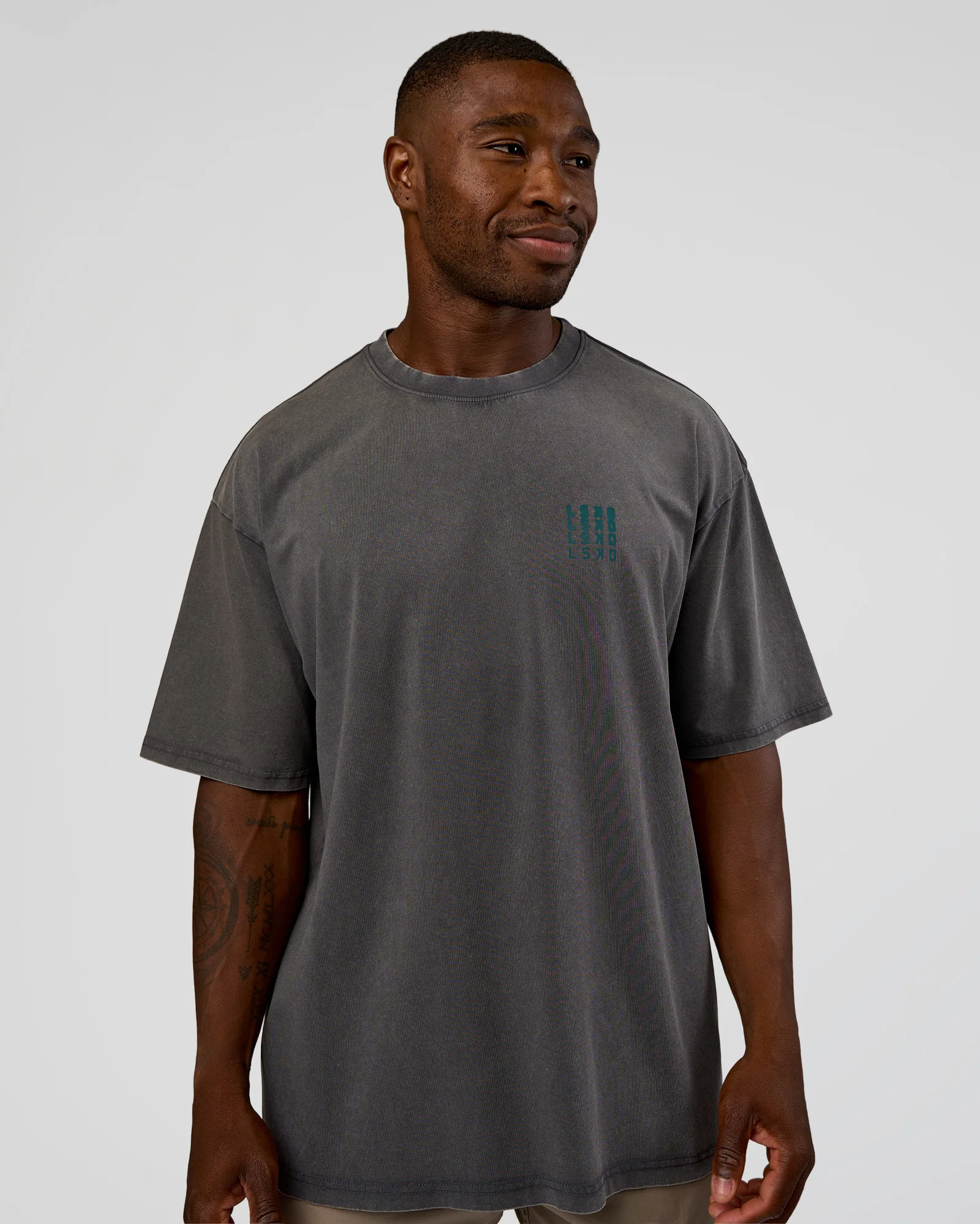 Inferno Journey FLXCotton Oversized Tee - Dark Storm Washed-Iceberg Green