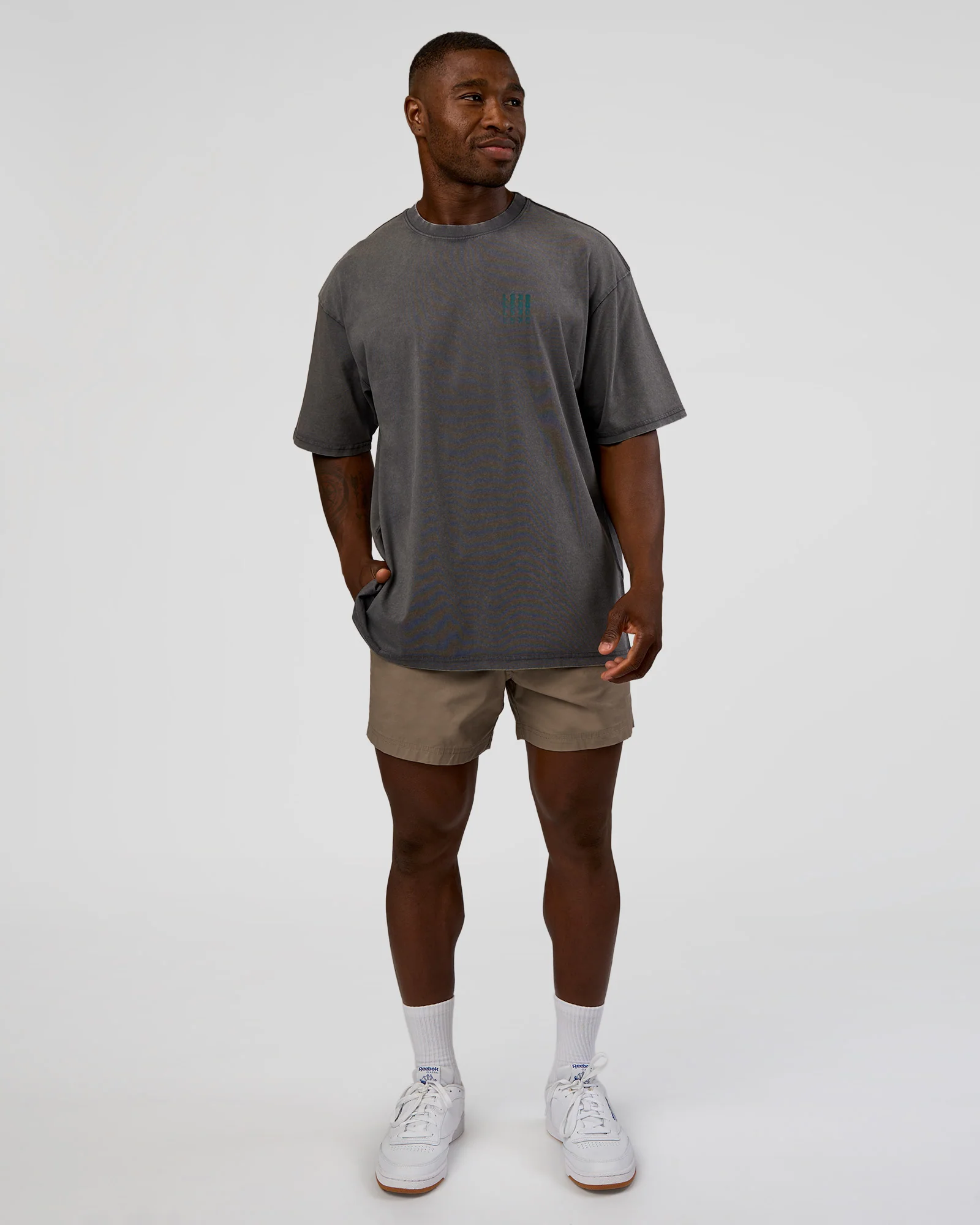 Inferno Journey FLXCotton Oversized Tee - Dark Storm Washed-Iceberg Green