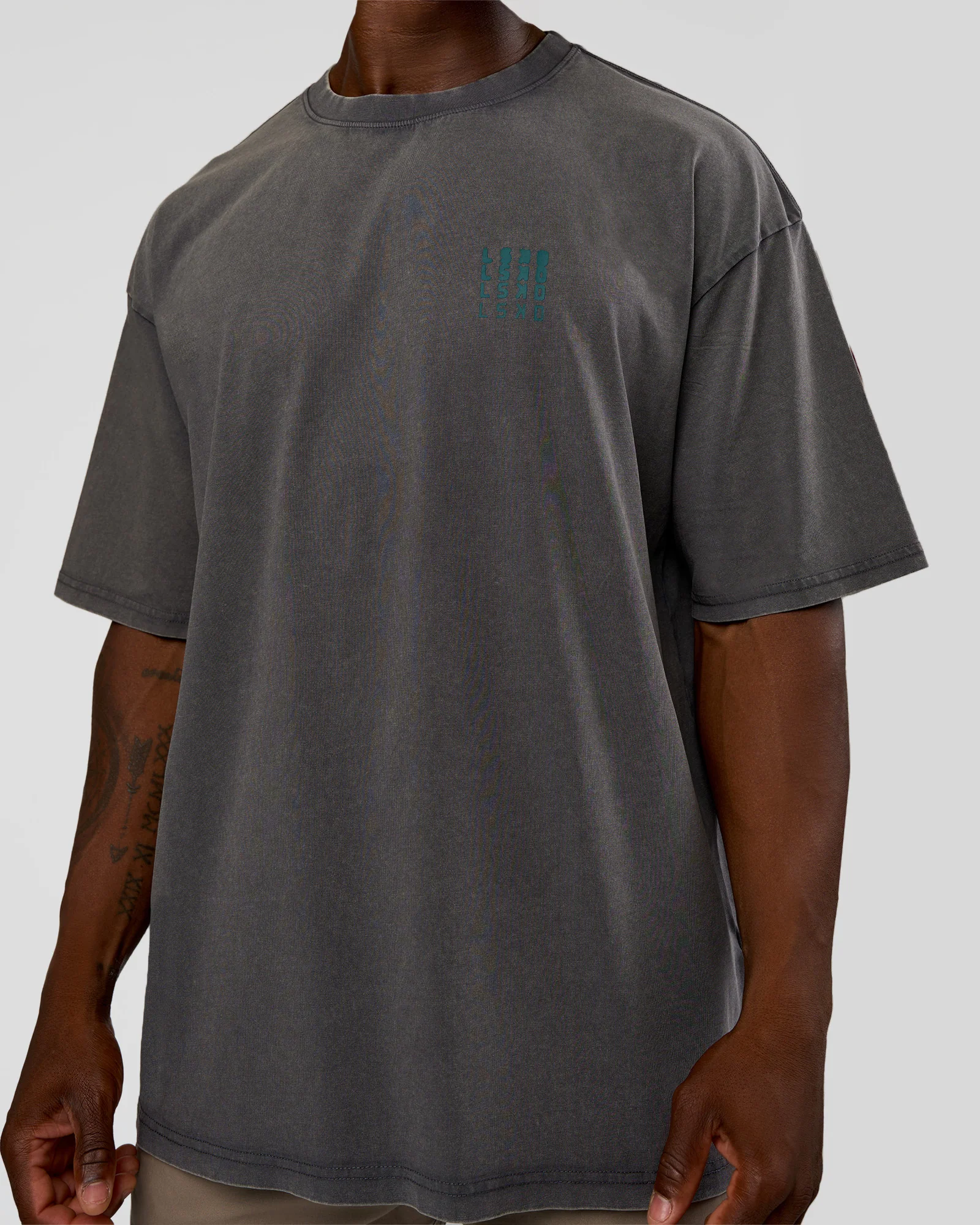 Inferno Journey FLXCotton Oversized Tee - Dark Storm Washed-Iceberg Green
