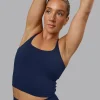 Twist Tank With Shelf Bra - Future Navy