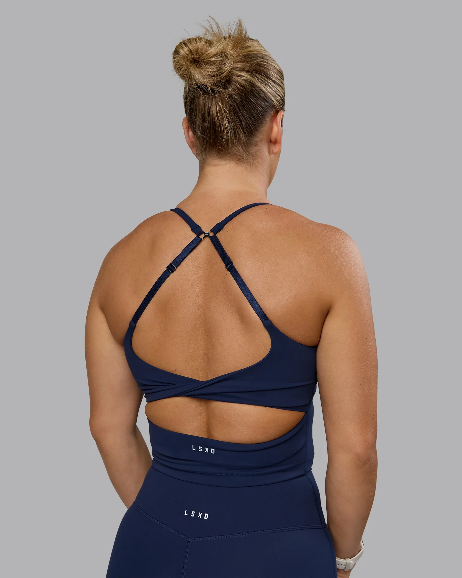 Twist Tank With Shelf Bra - Future Navy