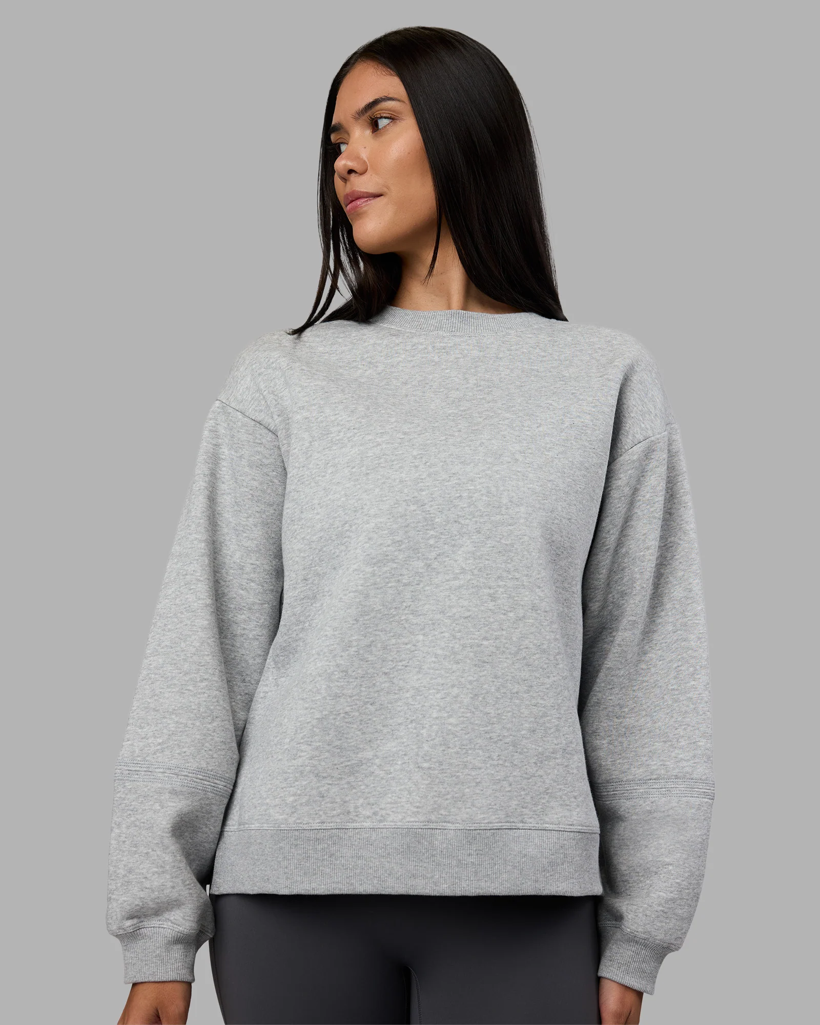 17627-full-form-fleece-sweater-with-side-slits-marl-grey-1.webp Full Form Fleece Sweater with Side Slits - Marl Grey