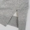 Full Form Fleece Sweater with Side Slits - Marl Grey
