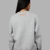 Full Form Fleece Sweater with Side Slits - Marl Grey