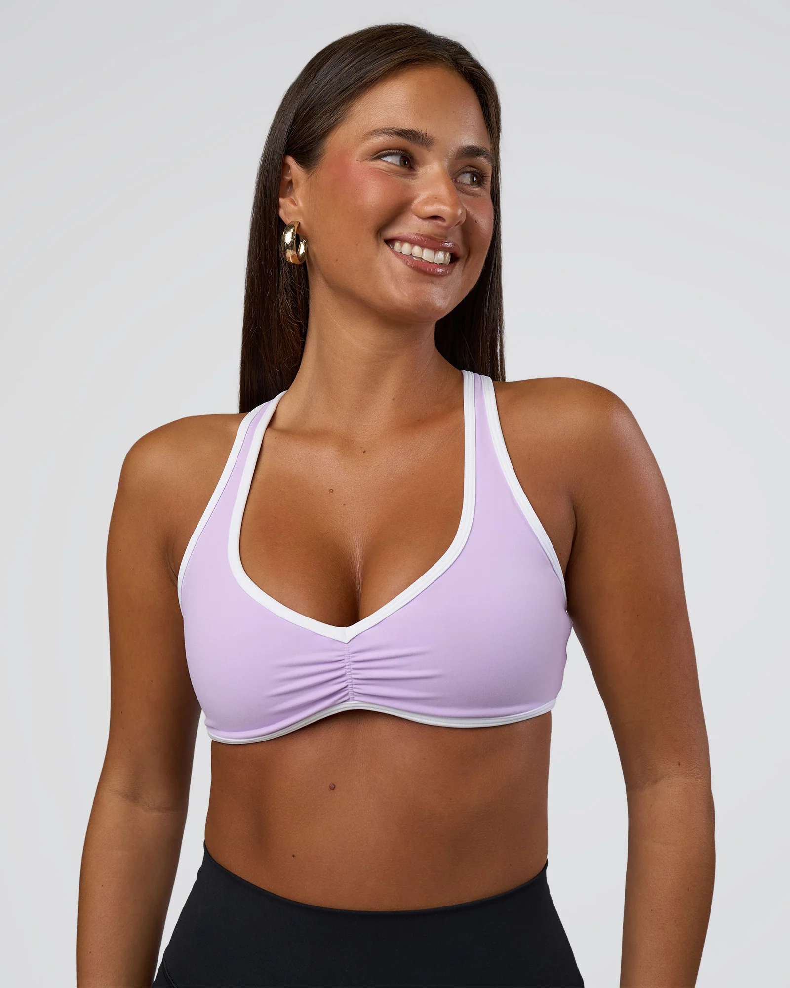 Luminous Sports Bra - Pale Lilac-White