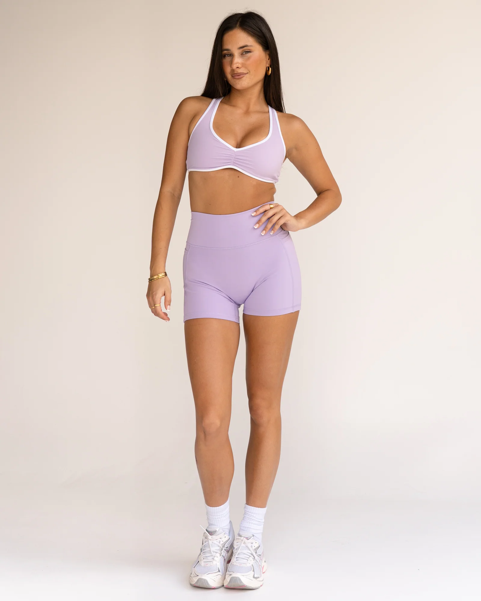 Luminous Sports Bra - Pale Lilac-White