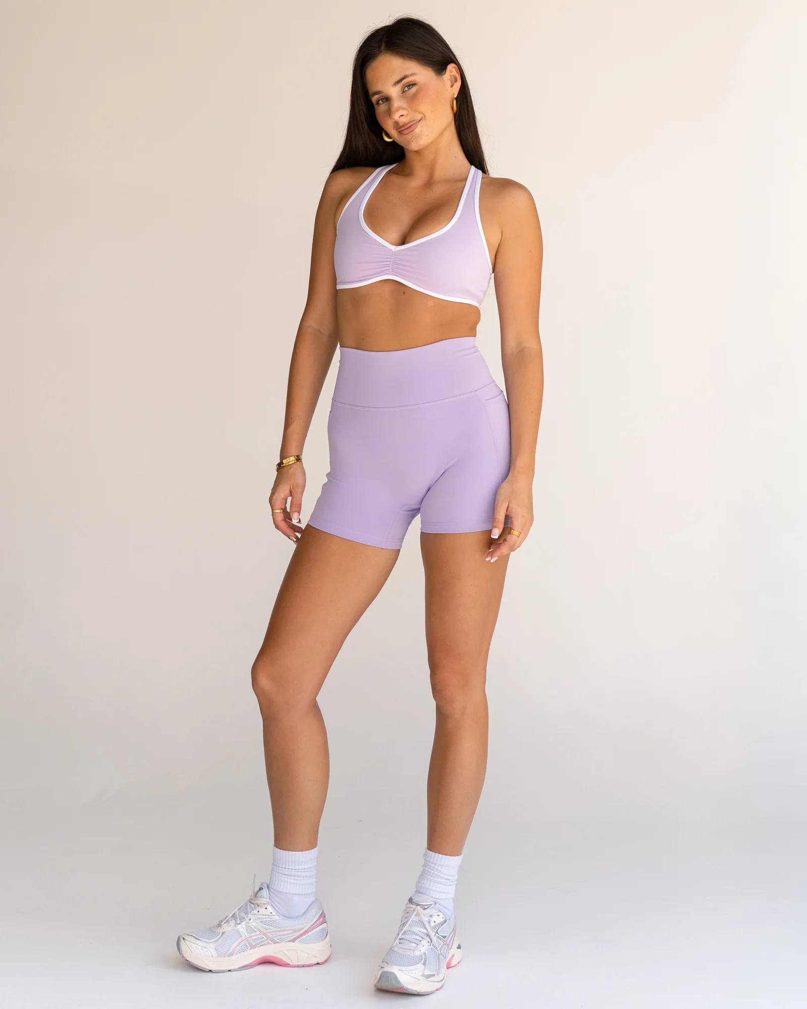 Luminous Sports Bra - Pale Lilac-White