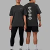 Unisex Strike Through FLXCotton Tee Oversize - Pirate Black-Black