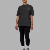 Unisex Strike Through FLXCotton Tee Oversize - Pirate Black-Black