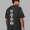 Unisex Strike Through FLXCotton Tee Oversize - Pirate Black-Black