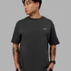 Unisex Strike Through FLXCotton Tee Oversize - Pirate Black-Black