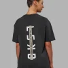 Unisex Strike Through FLXCotton Tee Oversize - Pirate Black-Black