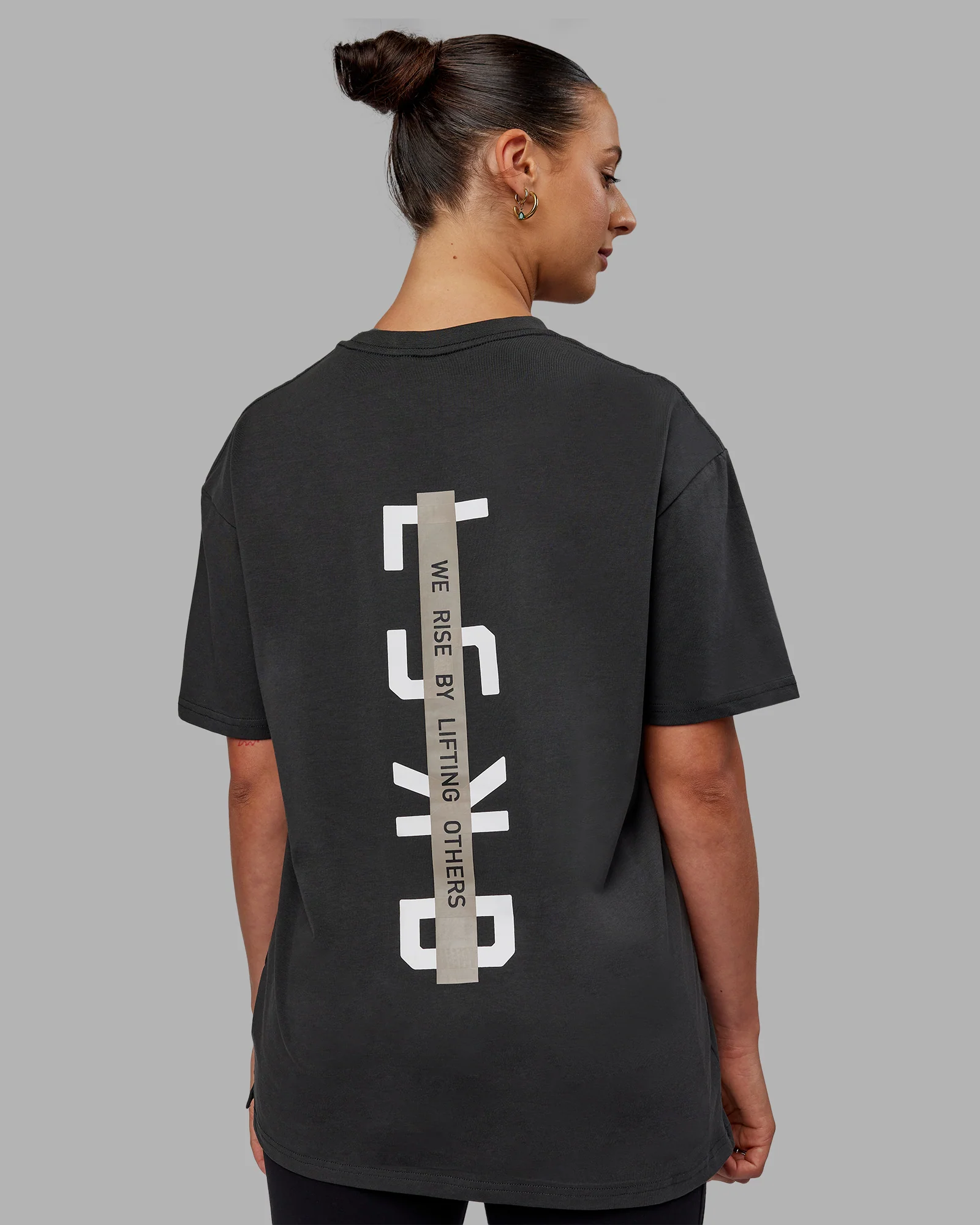 Unisex Strike Through FLXCotton Tee Oversize - Pirate Black-Black