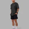 Unisex Strike Through FLXCotton Tee Oversize - Pirate Black-Black