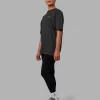 Unisex Strike Through FLXCotton Tee Oversize - Pirate Black-Black