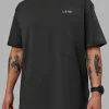 Unisex Strike Through FLXCotton Tee Oversize - Pirate Black-Black