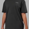 Unisex Strike Through FLXCotton Tee Oversize - Pirate Black-Black