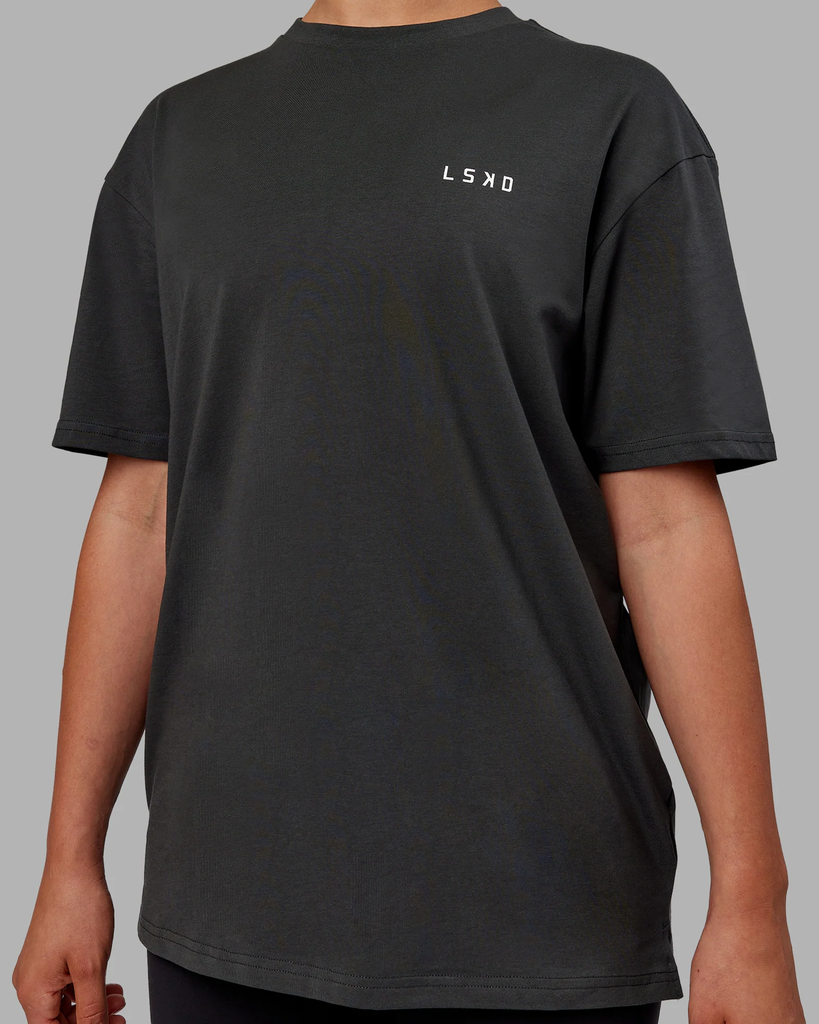 Unisex Strike Through FLXCotton Tee Oversize - Pirate Black-Black