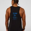 Cadence Run Club Script Values Tank - Black-Palace Blue
