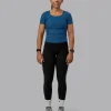 Ignite Ribbed Scrunch Side Cropped Tee - Indigo