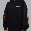 Hyped Unisex Oversized Hoodie - Black-Vibrant Orange