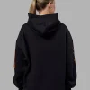 Hyped Unisex Oversized Hoodie - Black-Vibrant Orange