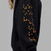 Hyped Unisex Oversized Hoodie - Black-Vibrant Orange