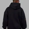 Hyped Unisex Oversized Hoodie - Black-Vibrant Orange