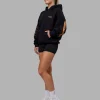 Hyped Unisex Oversized Hoodie - Black-Vibrant Orange