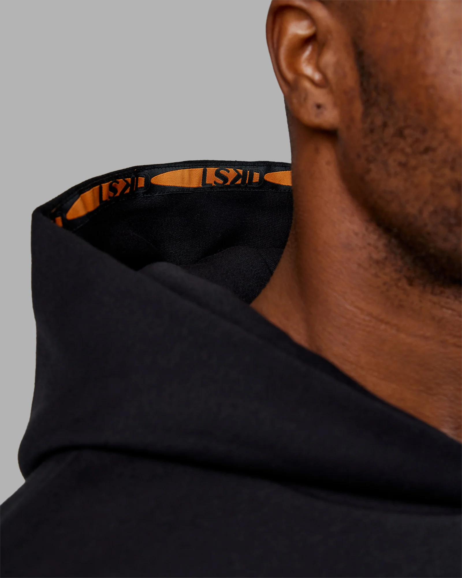 Hyped Unisex Oversized Hoodie - Black-Vibrant Orange